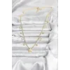 Pirinç Gold Renk Zirkon Taşlı Kutup Yıldızı Model Kadın Kolye