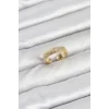 Pirinç Gold Renk Zirkon Taşlı Kutup Yıldızı Model Kadın Yüzük