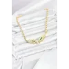 Pirinç Gold Renk Zirkon Taşlı Serenay Kolye