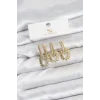 Pirinç Gold Renk Zirkon Taşlı Vintage Model YSX Trio Küpe Seti