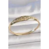 Pirinç Gold Renk Zirkon Taşlı Yıldız İşlemeli Kadın Kelepçe