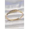 Pirinç Gold Renk Zirkon Taşlı Yıldız İşlemeli Kadın Kelepçe