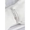 Pirinç Gümüş Renk Arpa Zirkon Taşlı Kadın Bileklik