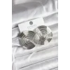 Pirinç Gümüş Renk Circle Model Kadın Küpe