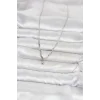 Pirinç Gümüş Renk Damla Model Kadın Kolye