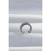 Pirinç Gümüş Renk İncili Baget Taşlı Earcuff Küpe