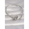 Pirinç Gümüş Renk İşleme Detay Charm Model Kadın Bileklik