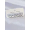 Pirinç Gümüş Renk Kalp Model Küpe Seti