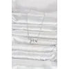 Pirinç Gümüş Renk Kalp Ritmi Model Kadın Kolye
