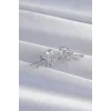 Pirinç Gümüş Renk Kare Zirkon Taşlı Fiyonk Küpe
