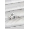 Pirinç Gümüş Renk Kelebek Model Kadın Yüzük