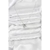 Pirinç Gümüş Renk Minimal Charmlı Kadın Kolye