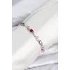 Pirinç Gümüş Renk Mix Renk Zirkon Taşlı Çiçek Model Kadın Bileklik