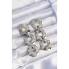 Pirinç Gümüş Renk Oval Ayna Model Sallantılı Küpe