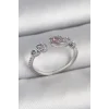 Pirinç Gümüş Renk Pembe Damla Zirkon Taşlı Ayarlanabilir Model Kadın Yüzük