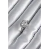 Pirinç Gümüş Renk Zirkon Taş Kalp Charm Model Kadın Yüzük