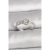 Pirinç Gümüş Renk Zirkon Taşlı Ayarlanabilir Kadın Yüzük