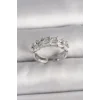 Pirinç Gümüş Renk Zirkon Taşlı Ayarlanabilir Yüzük