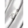 Pirinç Gümüş Renk Zirkon Taşlı Çiçek Model Kalp Detay Kadın Yüzük