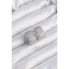 Pirinç Gümüş Renk Zirkon Taşlı Minimal Halka Küpe