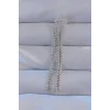 Pirinç Gümüş Renk Zirkon Taşlı Su Yolu Model Küpe