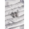 Pirinç Gümüş Renk Zirkon Taşlı Yarım Halka Küpe