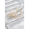 Pirinç Halka Model Gold Renk Kadın Set Küpe