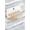 Pirinç Halka Model Gold Renk Kadın Set Küpe