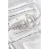 Pirinç Halka Model Gümüş Renk Kadın Set Küpe