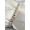 Pirinç Mix Renk Zirkon Taşlı Kalp Model VIP Seri Kadın Bileklik