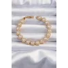 Pirinç Vip Seri Gold Renk Zirkon Taşlı Kalp Model Bileklik