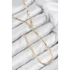 Pirinç Zirkon Taşlı Ezme Zincirli Deniz Yıldızı Model Gold Renk Y Kolye