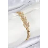 Pirinç Zirkon Taşlı Kelebek Model Gold Renk Kadın Bileklik