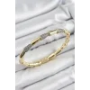 Pirinç Zirkon Taşlı Kemik Model Gold Renk Vip Kadın Bileklik
