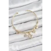 Pirinç Zirkon Taşlı Yıldız Model Gold Renk Charm Bileklik