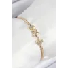 Pirinç Zirkon Taşlı Yıldız Model Gold Renk Kadın Bileklik