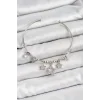 Pirinç Zirkon Taşlı Yıldız Model Gümüş Renk Charm Bileklik
