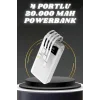 Powerbank Şarj Cihazı 4 Çıkışlı 20.000 MAH Powerbank Kompakt Yüksek Kapasiteli Hızlı Şarj