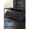 Profesyonel Oyuncu Klavye Mouse Seti – RGB Işıklı, Türkçe Q, DPI Ayarlı, Dayanıklı Gövde