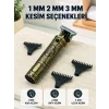 Profesyonel Saç ve Sakal Tıraş Makinesi 1500 mAh Bataryalı 1 2 3 mm Taraklı
