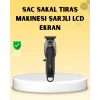 Profesyonel Tıraş Makinesi LCD Ekranlı Turbo Mod ve Güçlü Motor