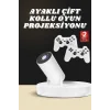 Projeksiyon Cihazı Video Oyun Konsolu Projektör Taşınabilir Ayaklı Çift Kollu 4K Çözünürlüklü