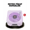 Projektör Işıklı Retro Hoparlör Bluetooth AUX USB Hafıza Kartlı 360° Sesli Şarjlı