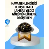 Projektör ışıklı ve aromaterapi destekli taşınabilir nemlendirici cihaz USB bağlantılı