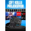 Projektör Siyah Android Taşınabilir Sinema Projeksiyon Wifi Destekli En Güncel Sürüm Akıllı