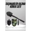 Pusulalı Katlanabilen Portatif Çantalı Mini Kazma Kürek Seti