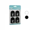 QLUX L-00950 4PCS DOME ASKI NO-2 KUBBELİ - SİYAH - BEYAZ - PLASTİK ASKI YAPIŞKANLI MONTAJ (5047)