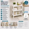 RAFTY GENİŞ 3 KATLI TEKERLEKLİ SEPET ORGANİZER DÜZENLEYİCİ RAF ÜNİTESİ 352X220X480MM (5047)