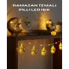 Ramazan Dekoru İçin Pilli LED Işık Altın Fener Tasarımlı