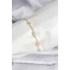 Renkli Yıldız Model Zirkon Taşlı Gold Renk Pirinç Su Yolu Kadın Bileklik